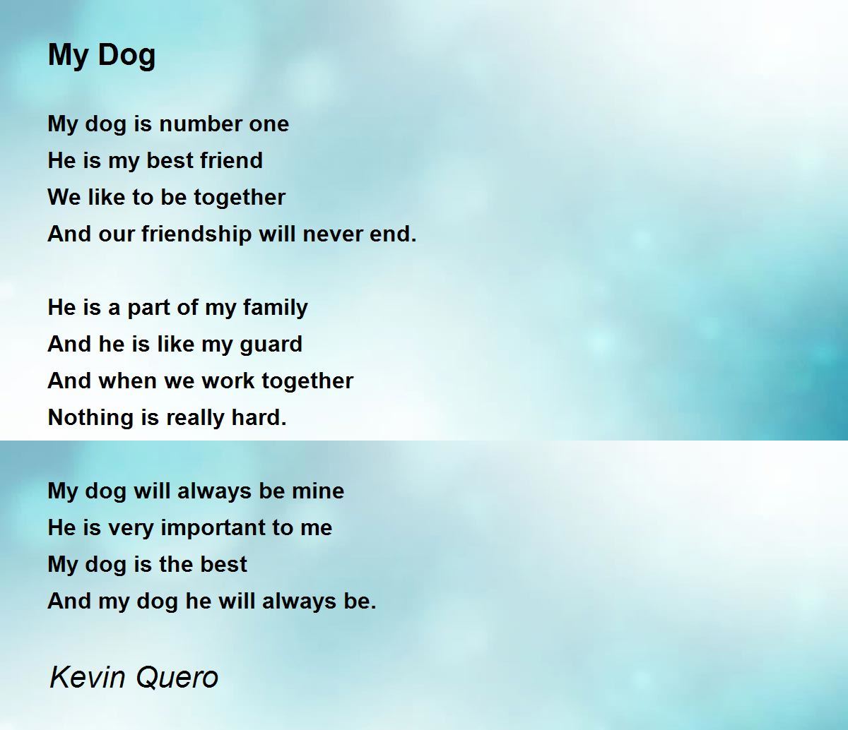 My Dog Poem By Kevin Quero Poem Hunter Comments Page 1