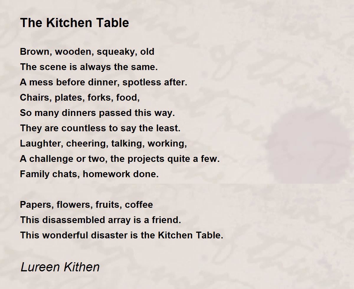 from the kitchen table lyrics