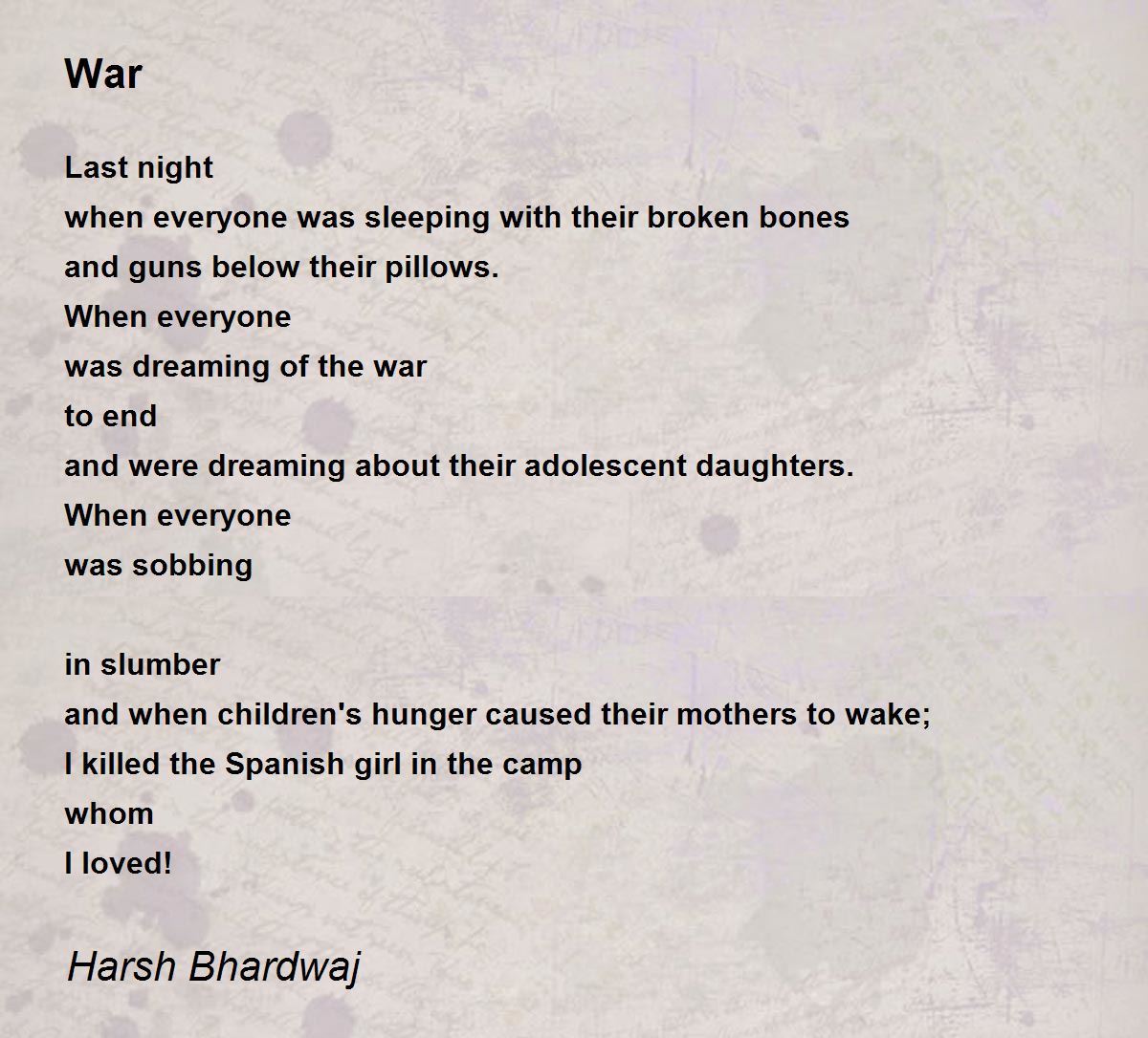 War War Poem by Harsh Bhardwaj