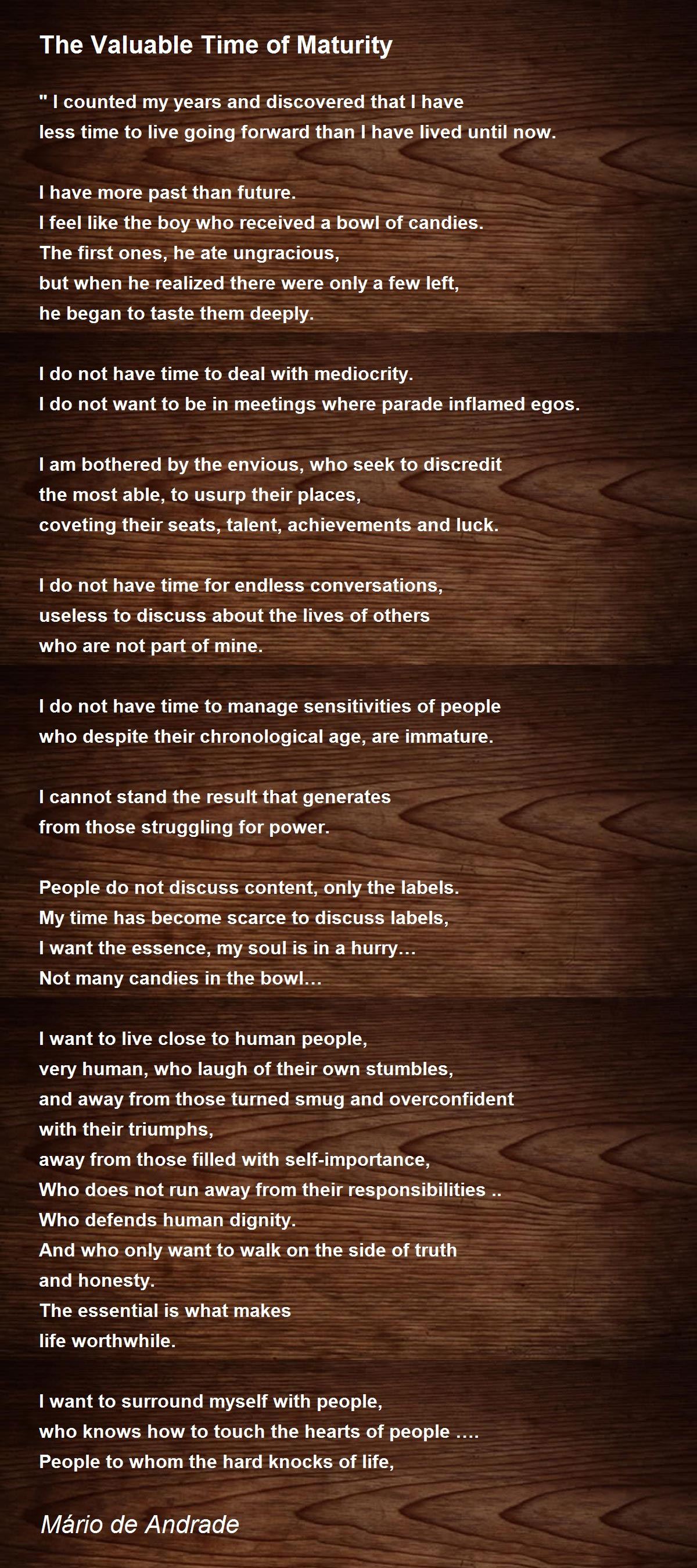 The Valuable Time of Maturity by Mário de Andrade - The Valuable Time