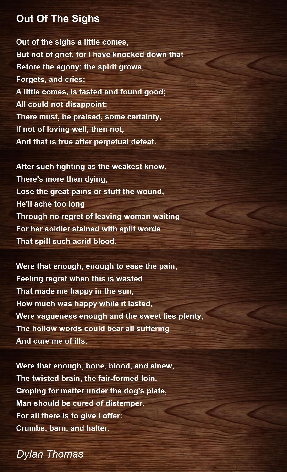 Regret in e thomas poems essay 06 picture