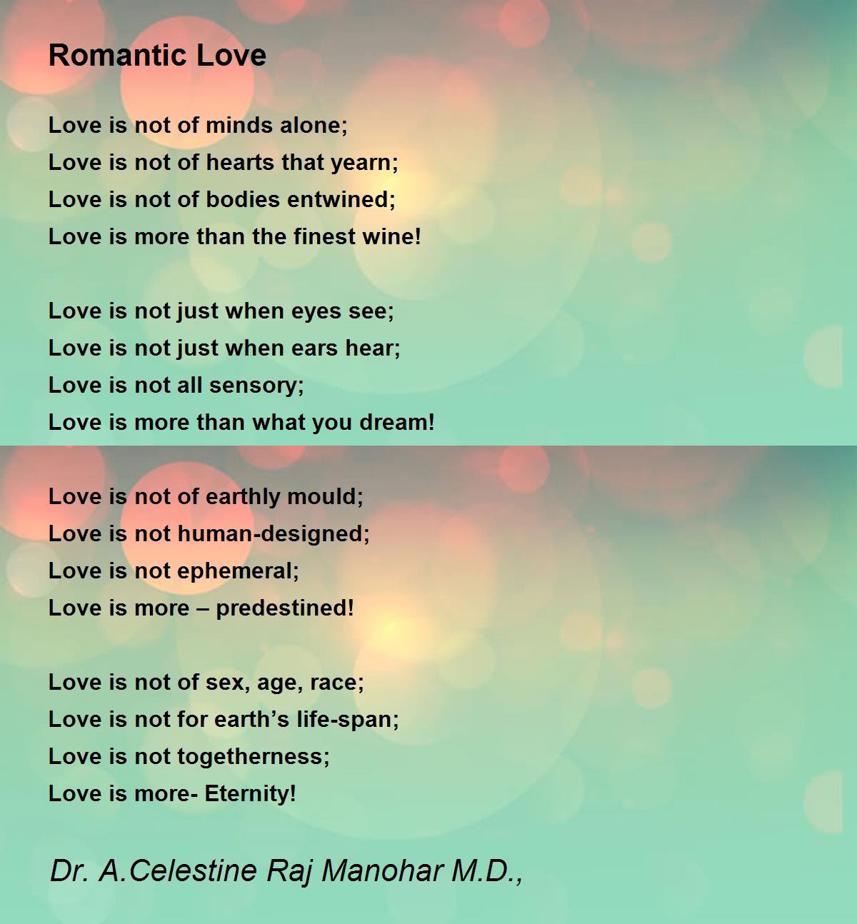 Peom romantic love 20 Romantic