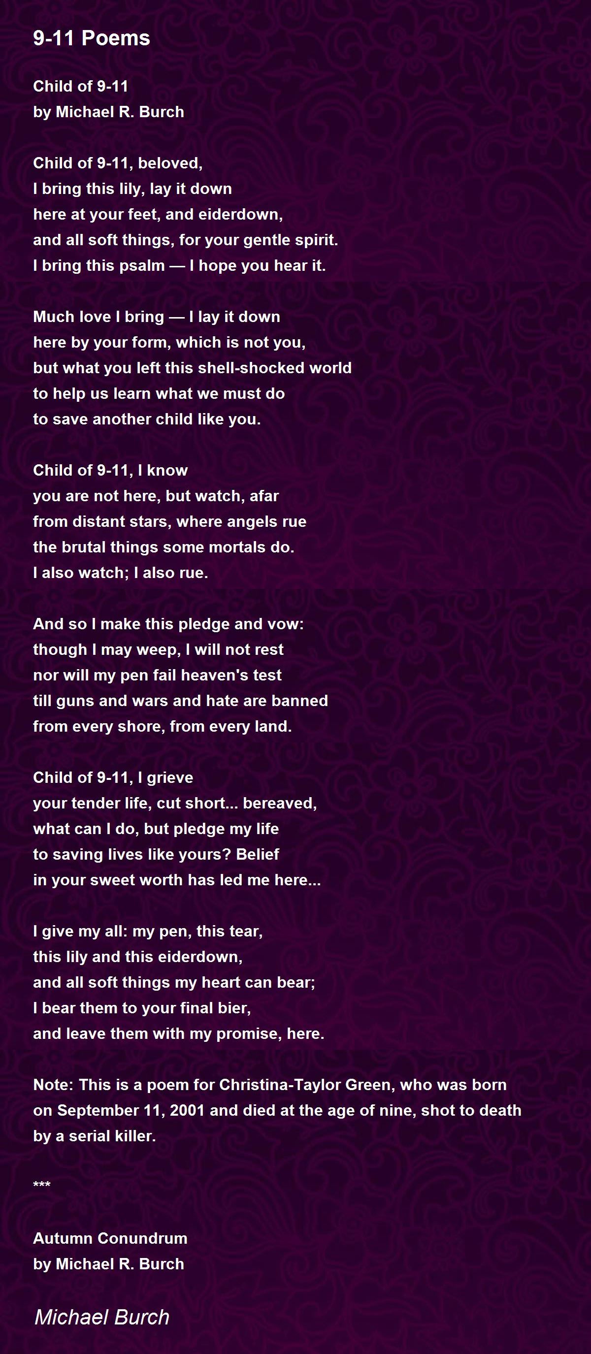 9-11 Poems Poem by Michael Burch - Poem Hunter