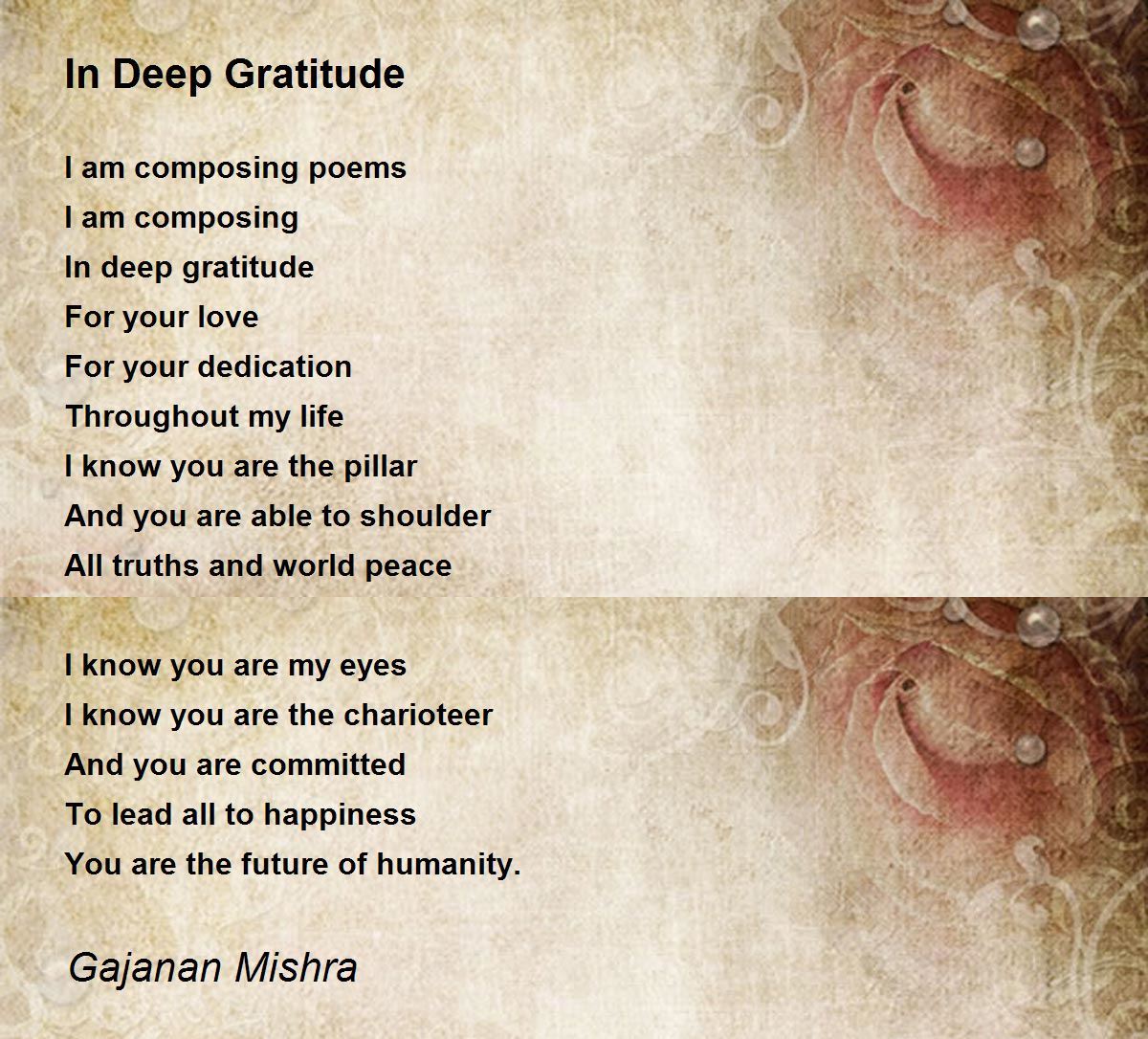 In Deep Gratitude In Deep Gratitude Poem by Gajanan Mishra