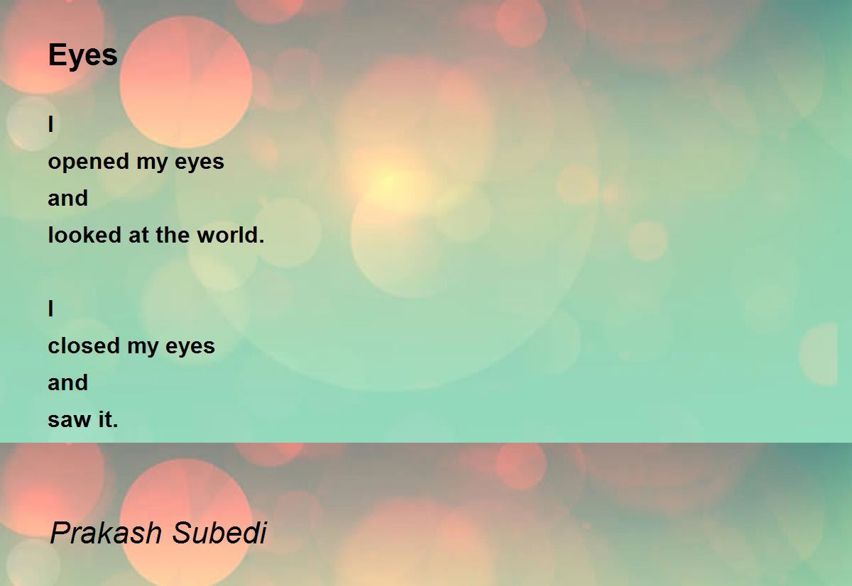 Eyes Poem by Prakash Subedi Poem Hunter