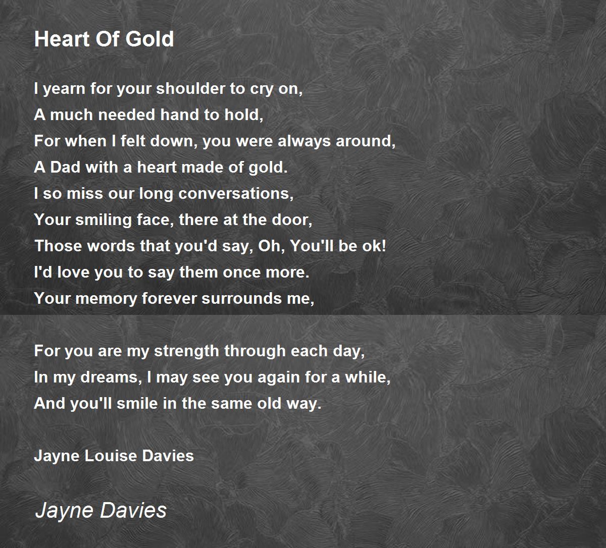 Heart Of Gold Heart Of Gold Poem by Jayne Davies
