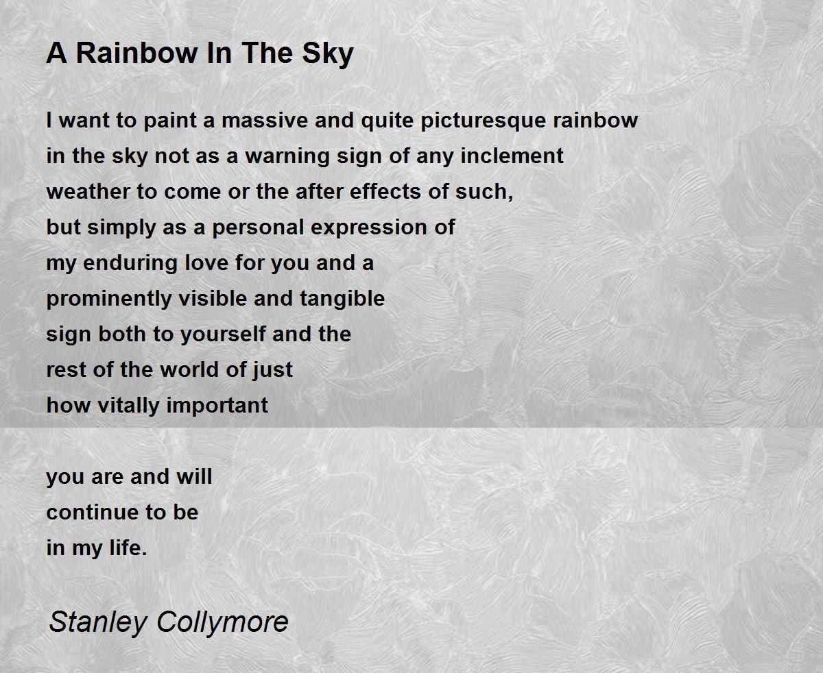 A Rainbow In The Sky A Rainbow In The Sky Poem by Professor Dr