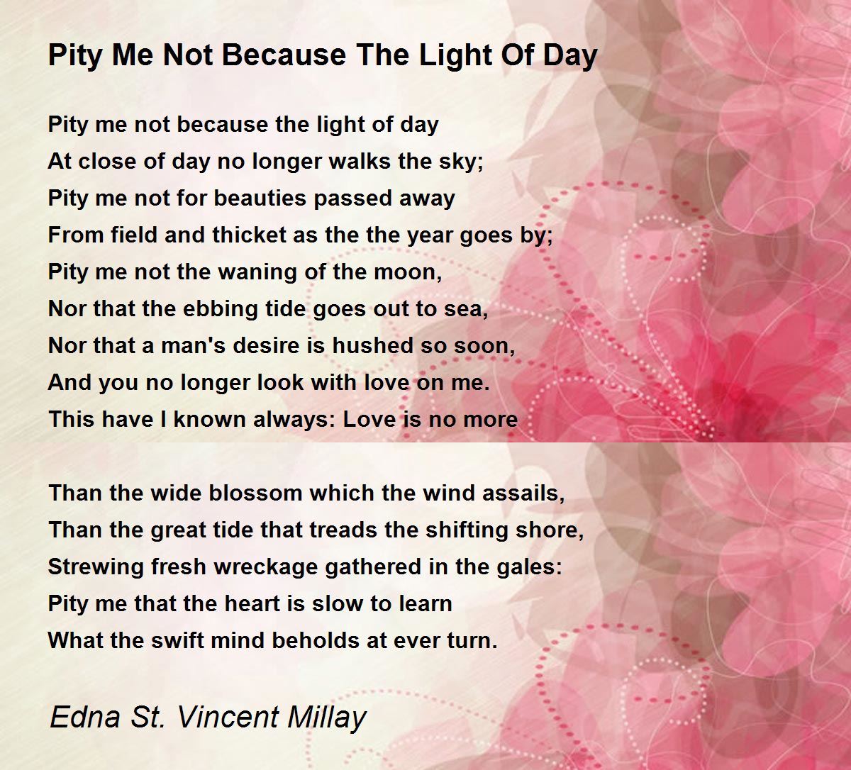 love is not all by edna st vincent