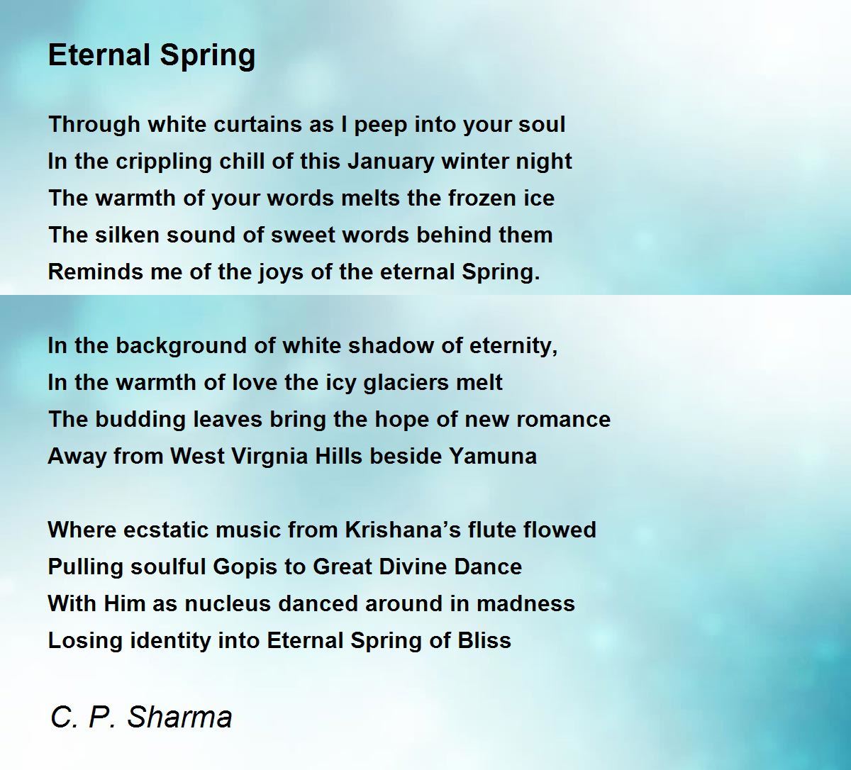 Eternal Spring Eternal Spring Poem by C. P. Sharma