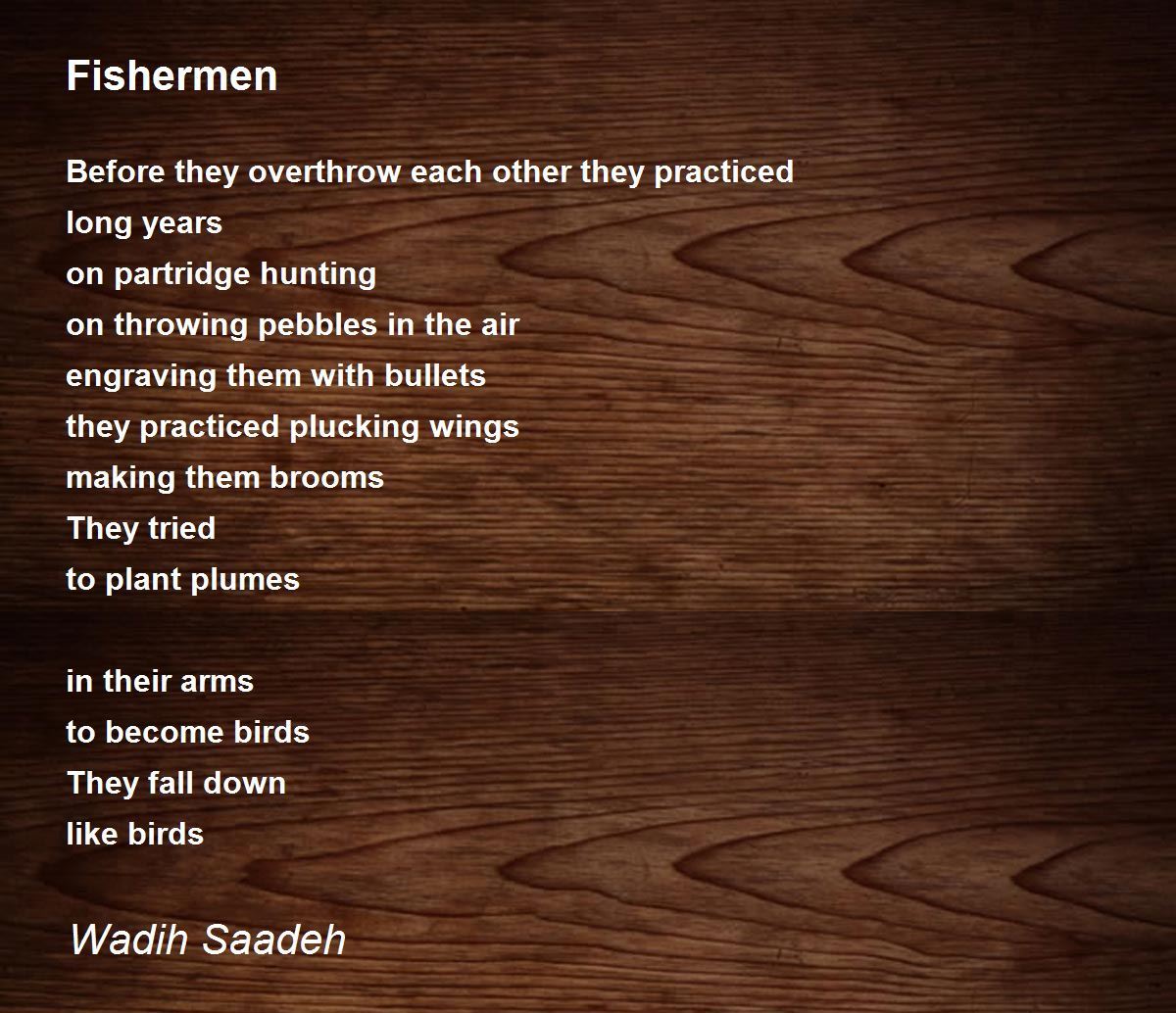 Fishermen Poem by Wadih Saadeh Poem Hunter