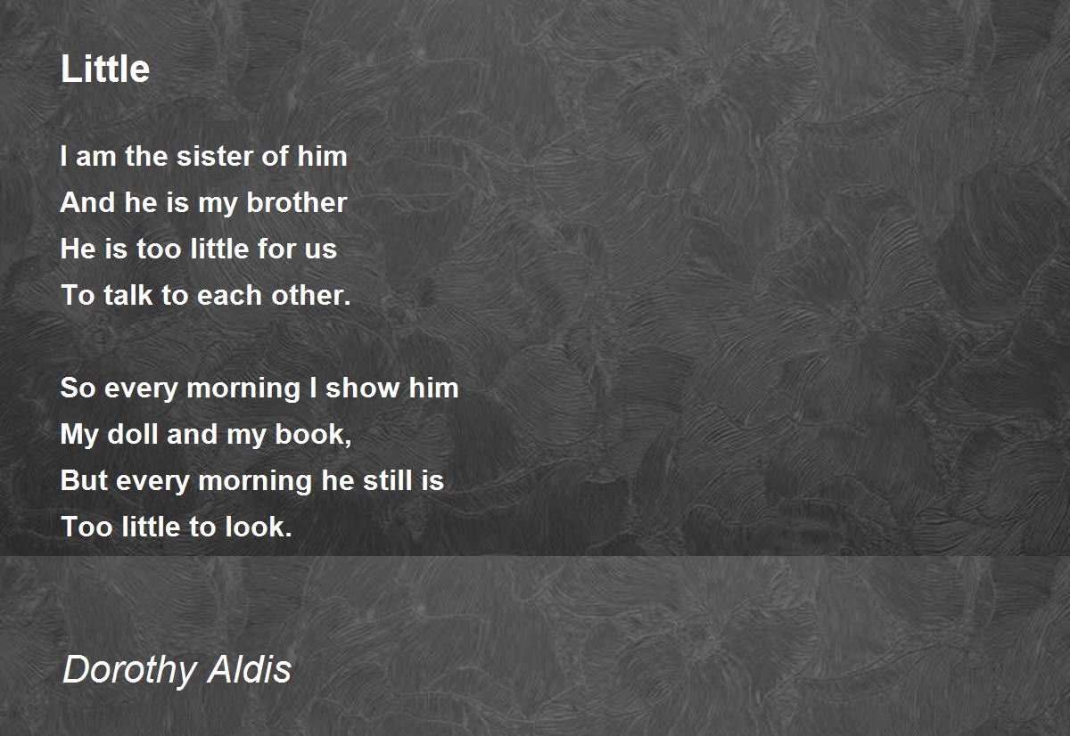 Little Poem by Dorothy Aldis Poem Hunter
