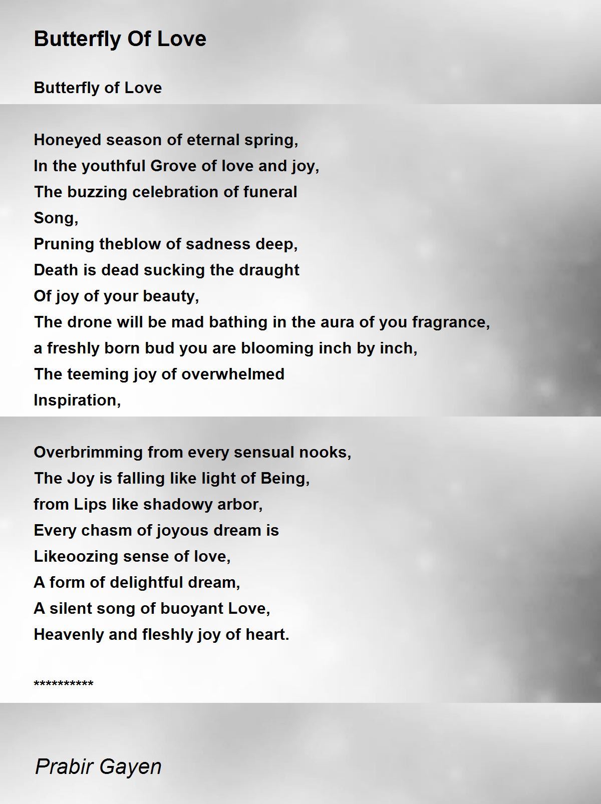 Butterfly Of Love Butterfly Of Love Poem by Prabir Gayen