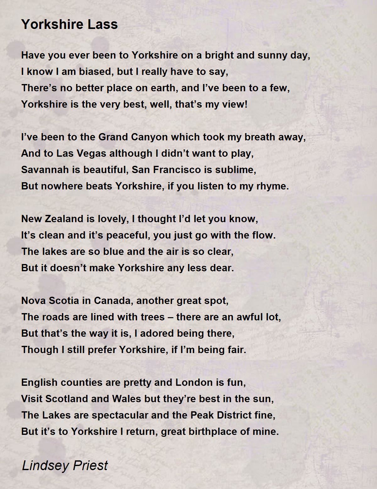 Yorkshire Lass Yorkshire Lass Poem By Lindsey Priest