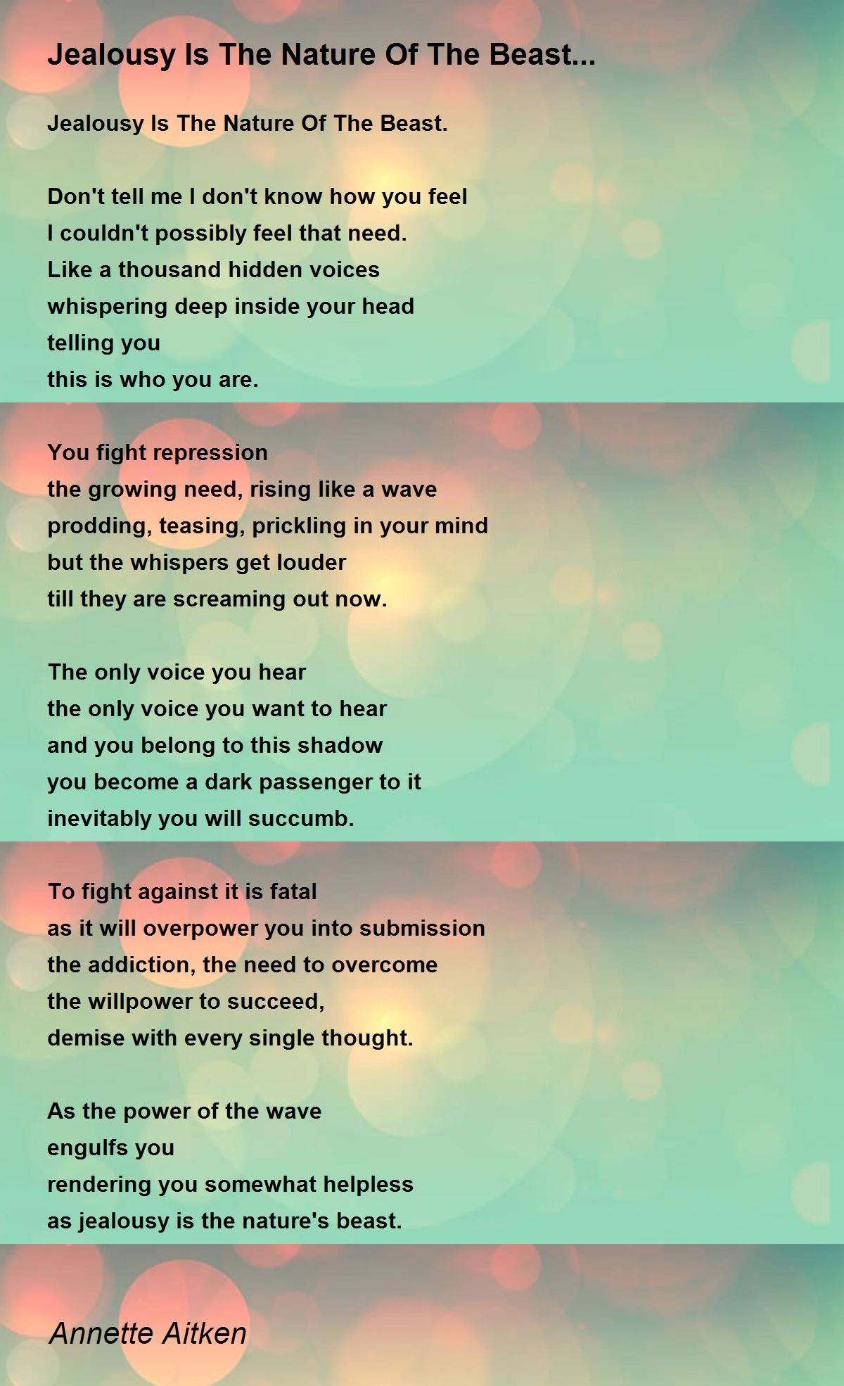 Jealousy Is The Nature Of The Beast... Jealousy Is The Nature Of The