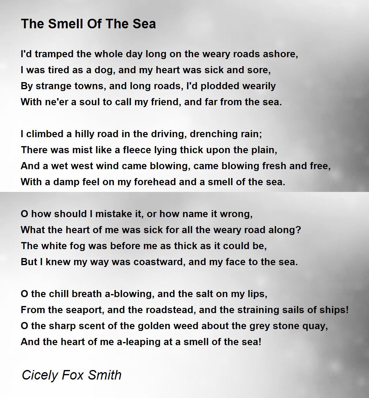 The Smell Of The Sea The Smell Of The Sea Poem by Cicely Fox Smith