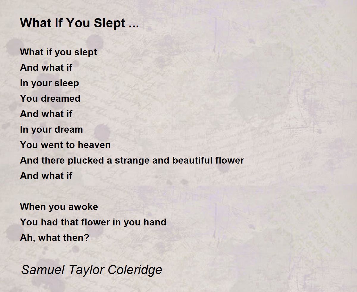 Image result for what if you slept samuel taylor coleridge