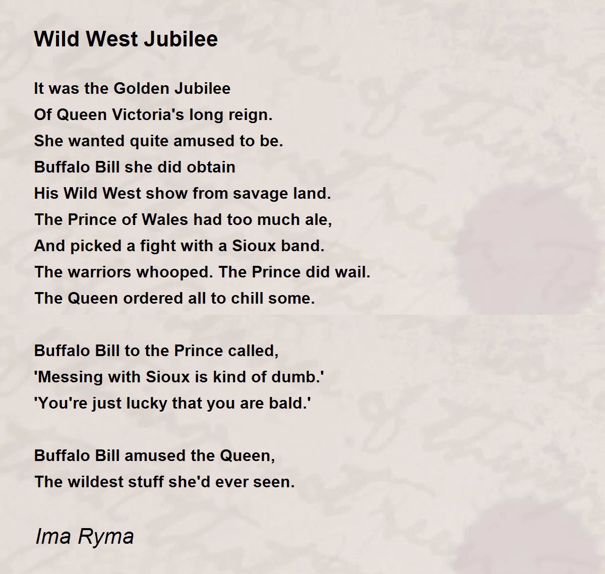 Wild West Jubilee Poem by Ima Ryma - Poem Hunter