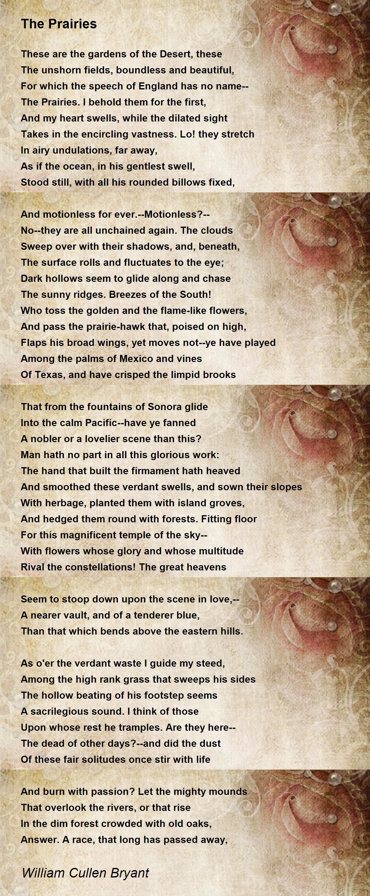 The Prairies Poem By William Cullen Bryant Poem Hunter