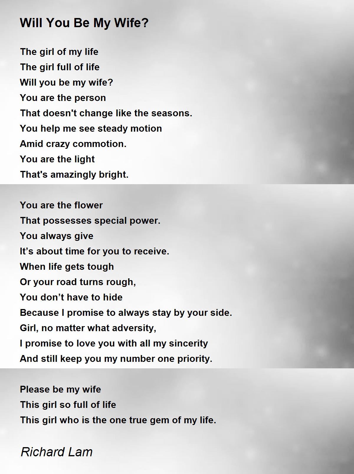You are my wife poem
