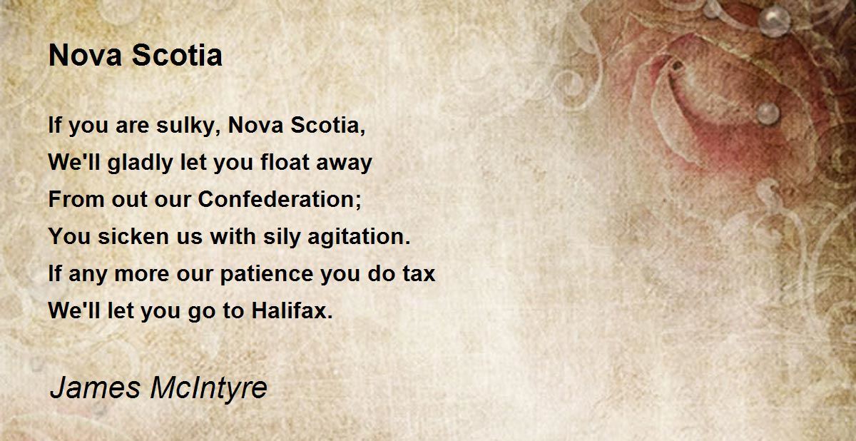 Nova Scotia Poem by James McIntyre - Poem Hunter Comments