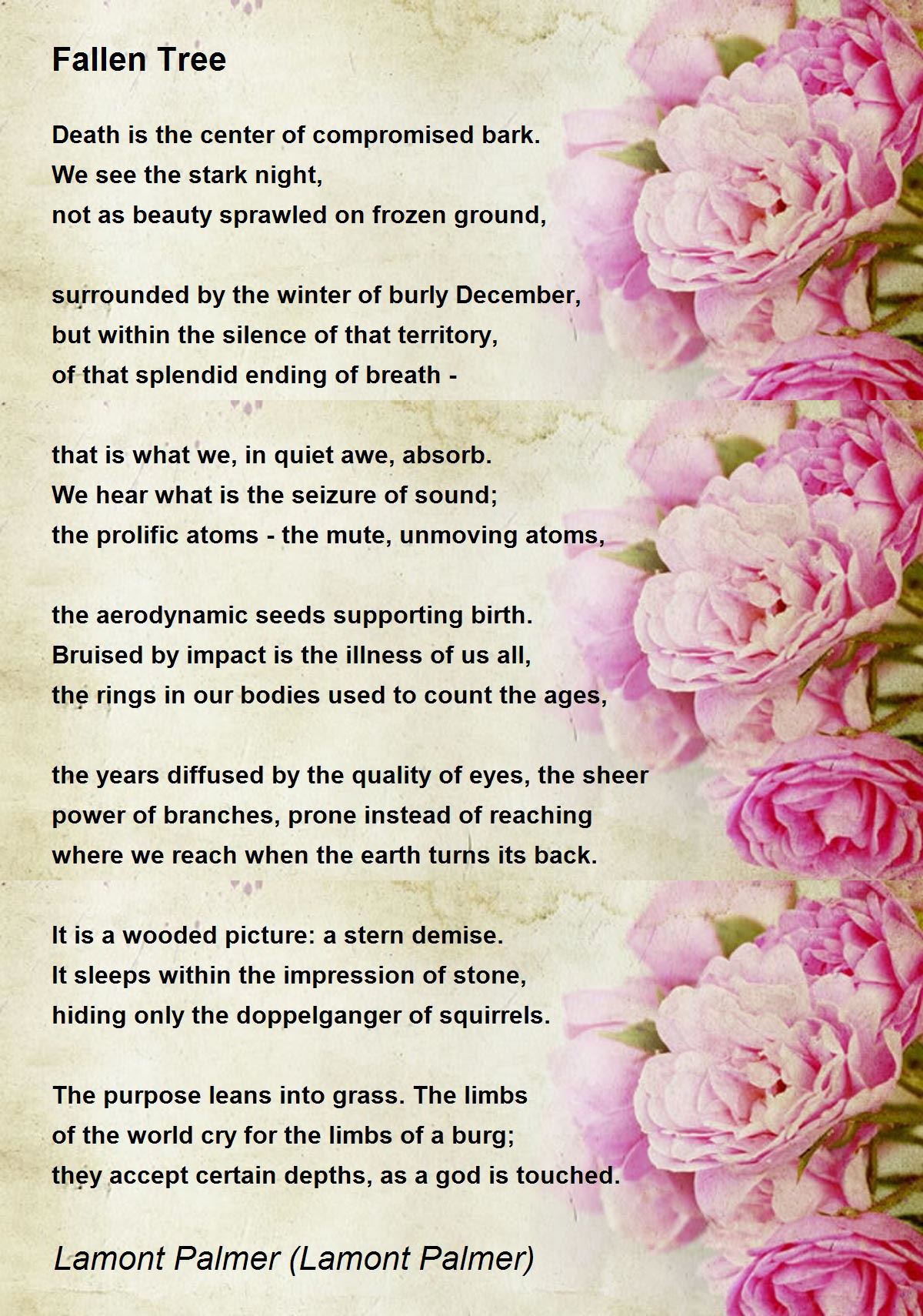 Fallen Tree Fallen Tree Poem by Lamont Palmer (Lamont Palmer)