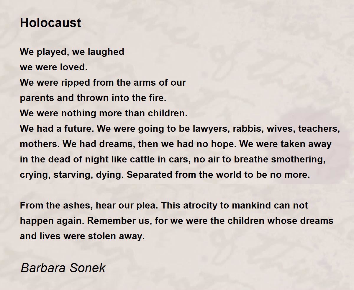 Write a poem about the holocaust