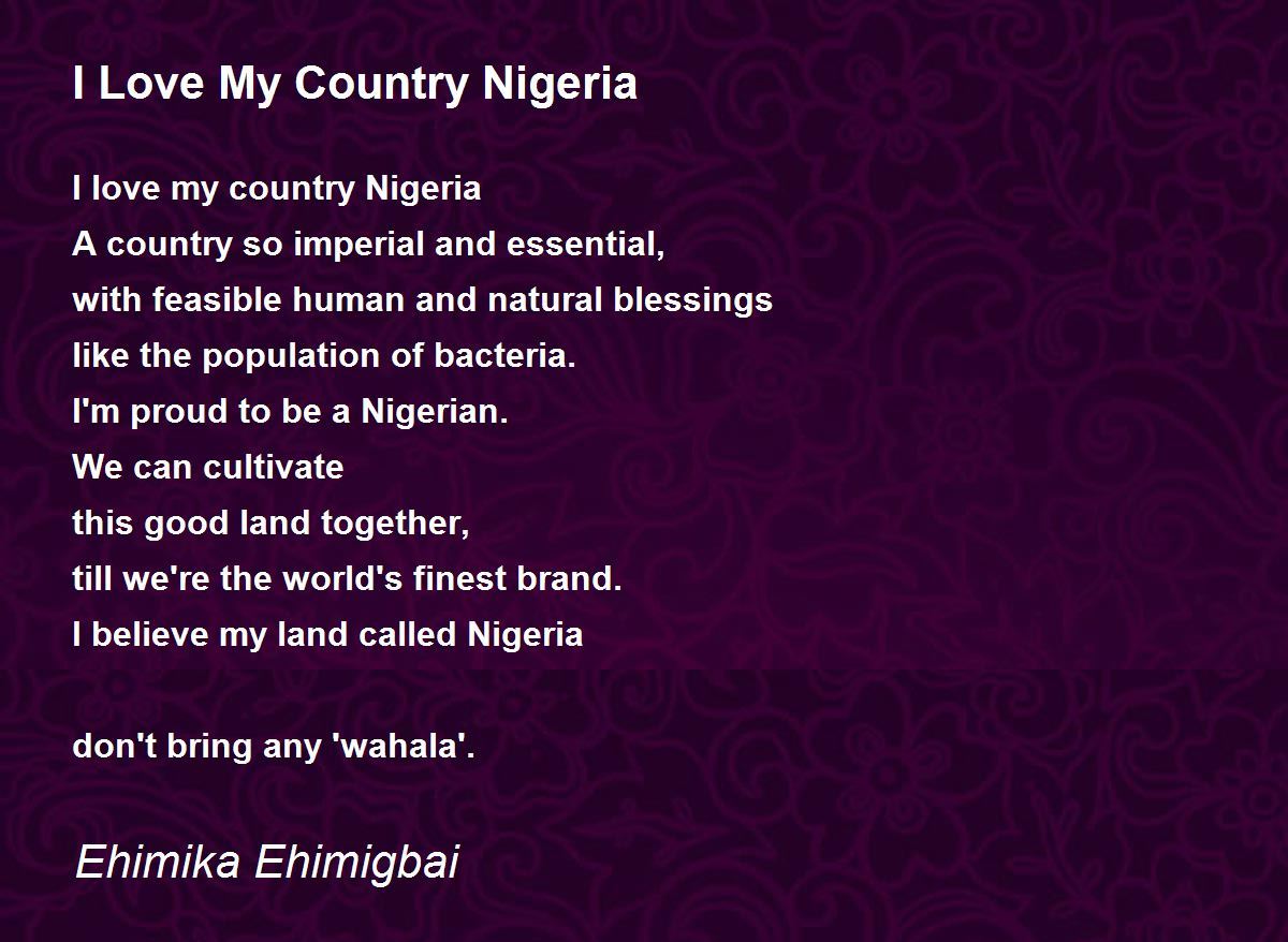 my country nigeria essay 150 words