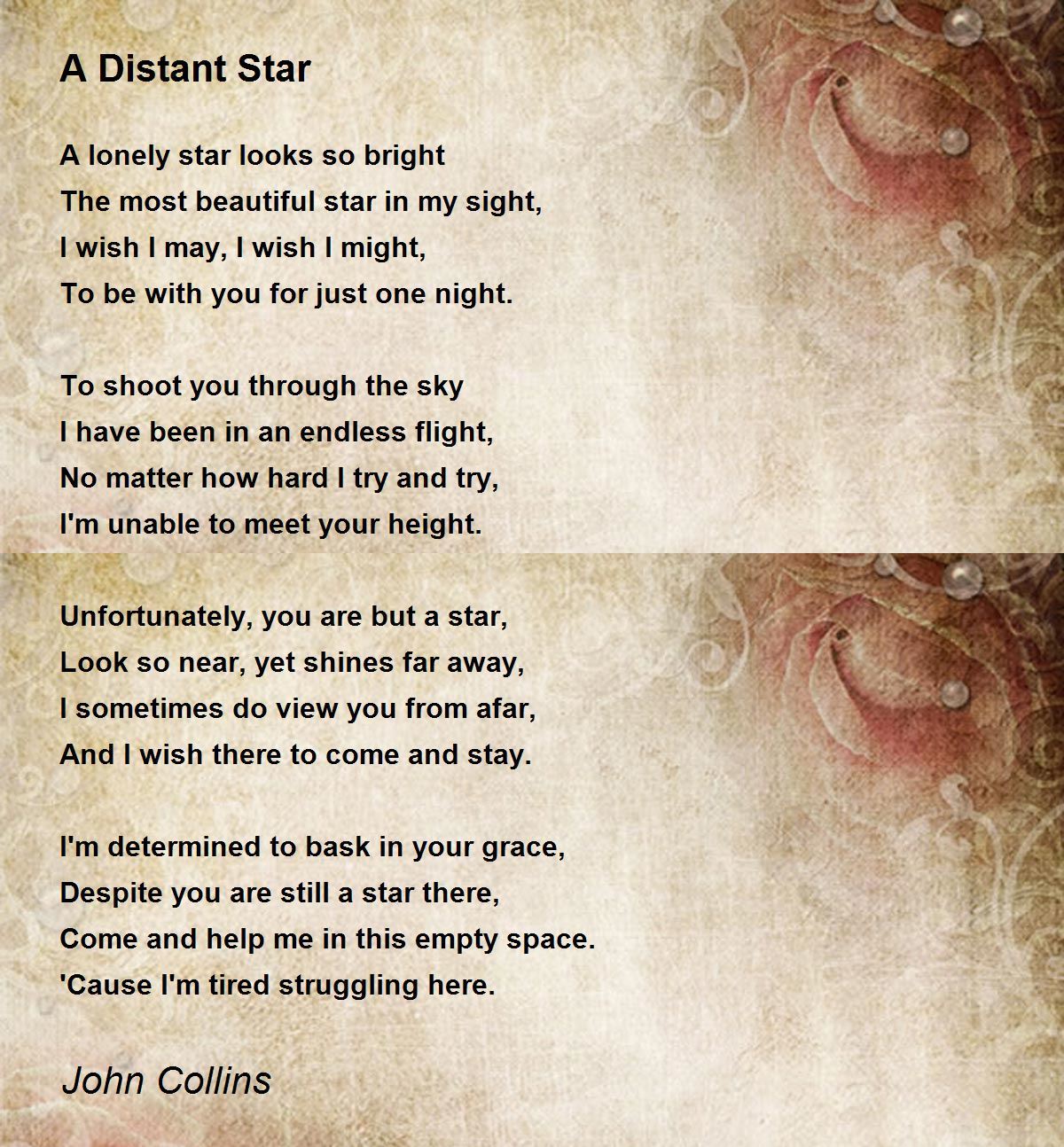 A Distant Star A Distant Star Poem By John Florio