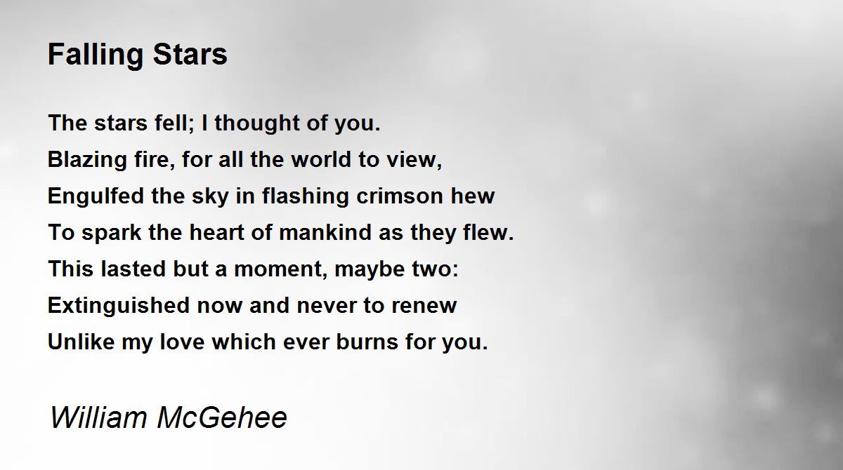 Falling Stars Falling Stars Poem by William McGehee