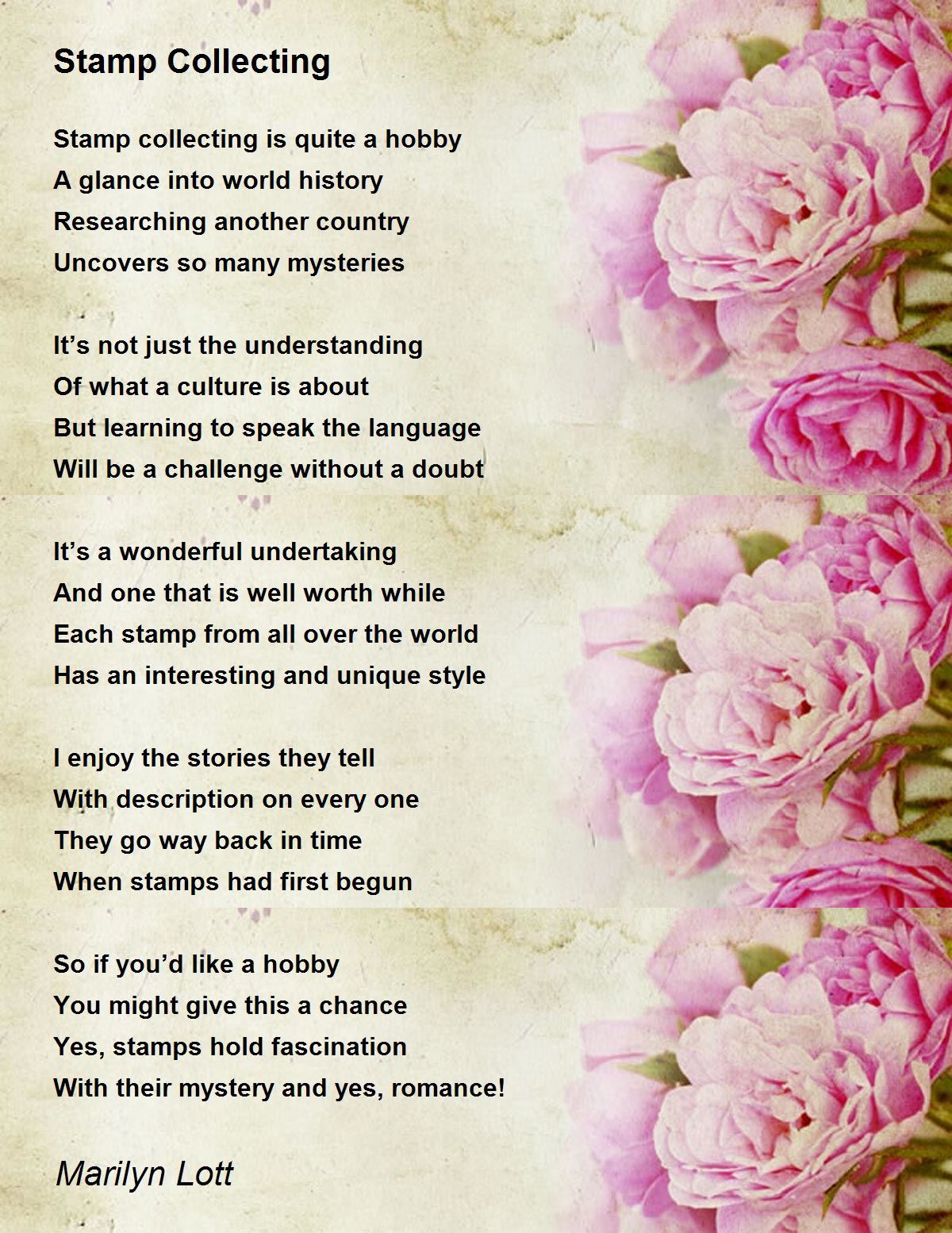 Stamp Collecting Stamp Collecting Poem by Marilyn Lott