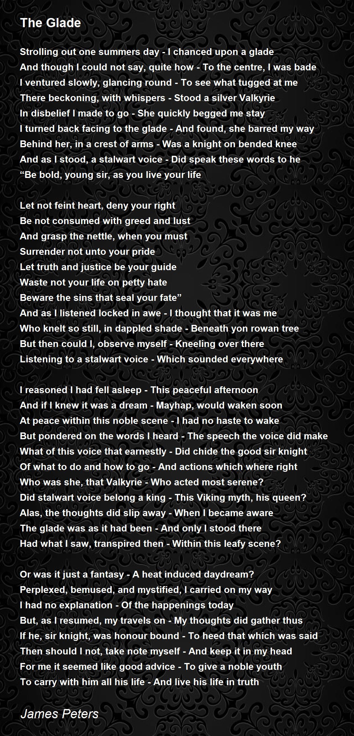 The Glade The Glade Poem by James Peters