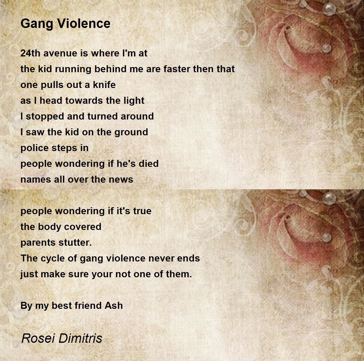 Gang Violence Poem by Rosei Dimitris - Poem Hunter