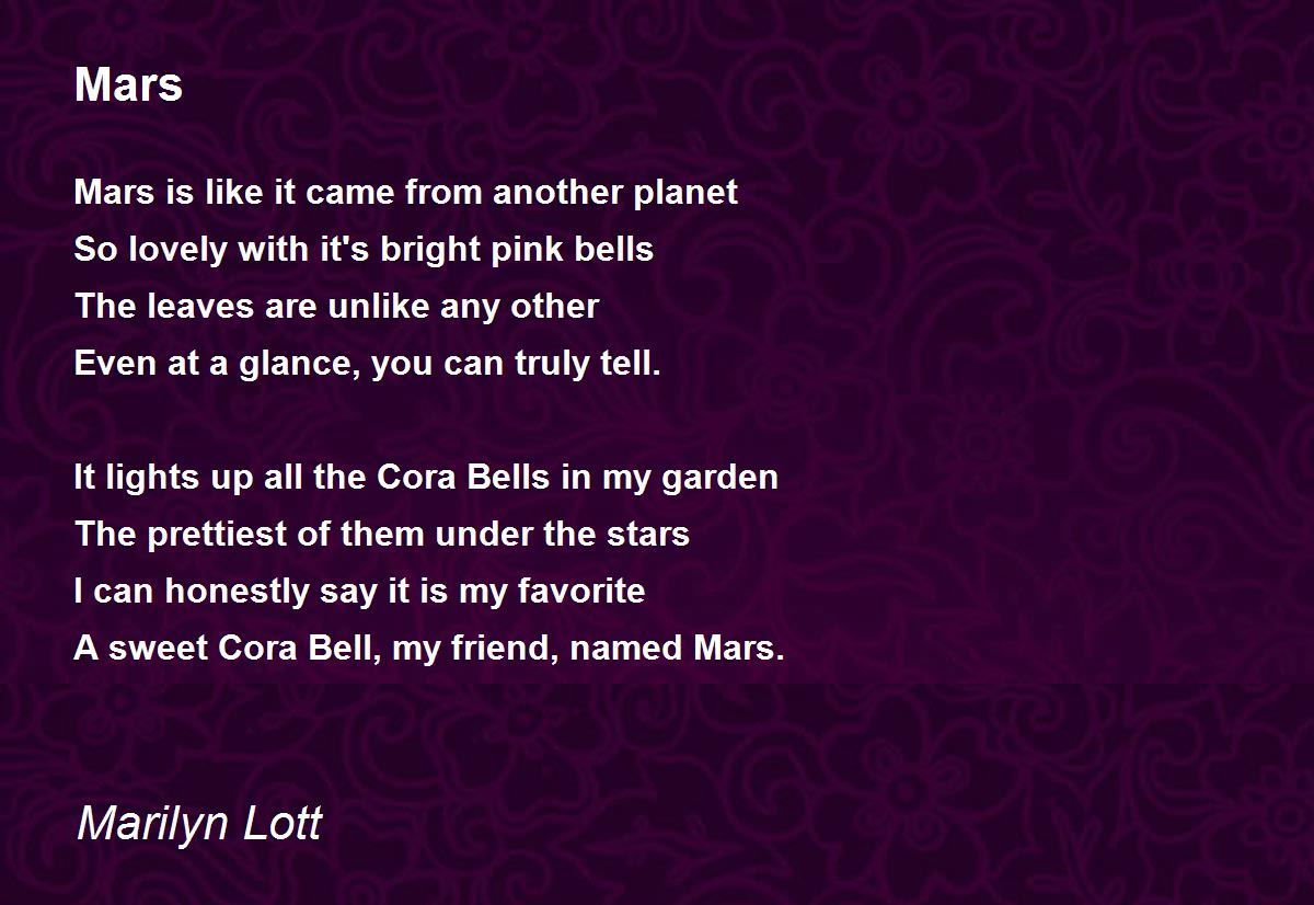 life on mars poetry