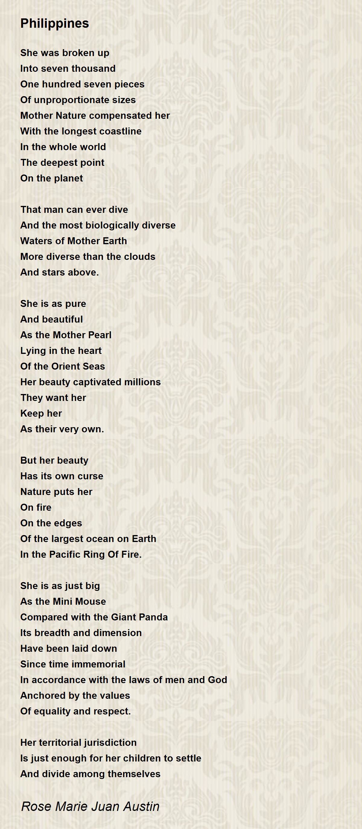 Philippines Philippines Poem by Rose Marie Juanaustin