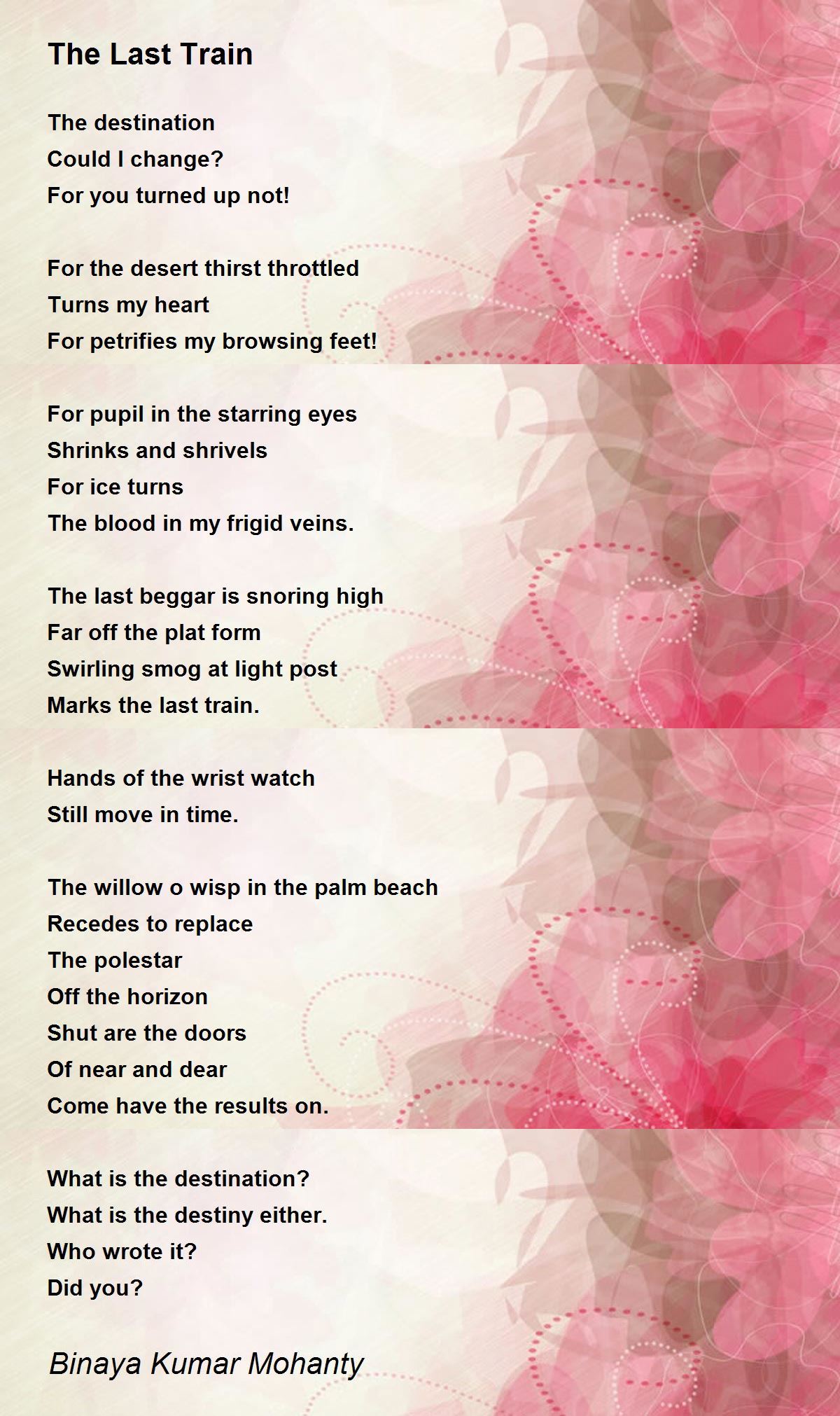 The Last Train The Last Train Poem by Binayakumar Mohanty