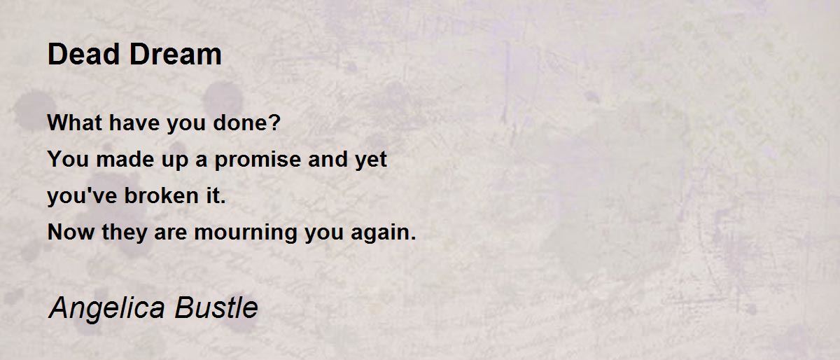 Dead Dream Dead Dream Poem by Anastasia Forfota