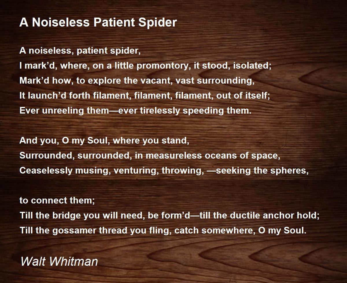 when was a noiseless patient spider written