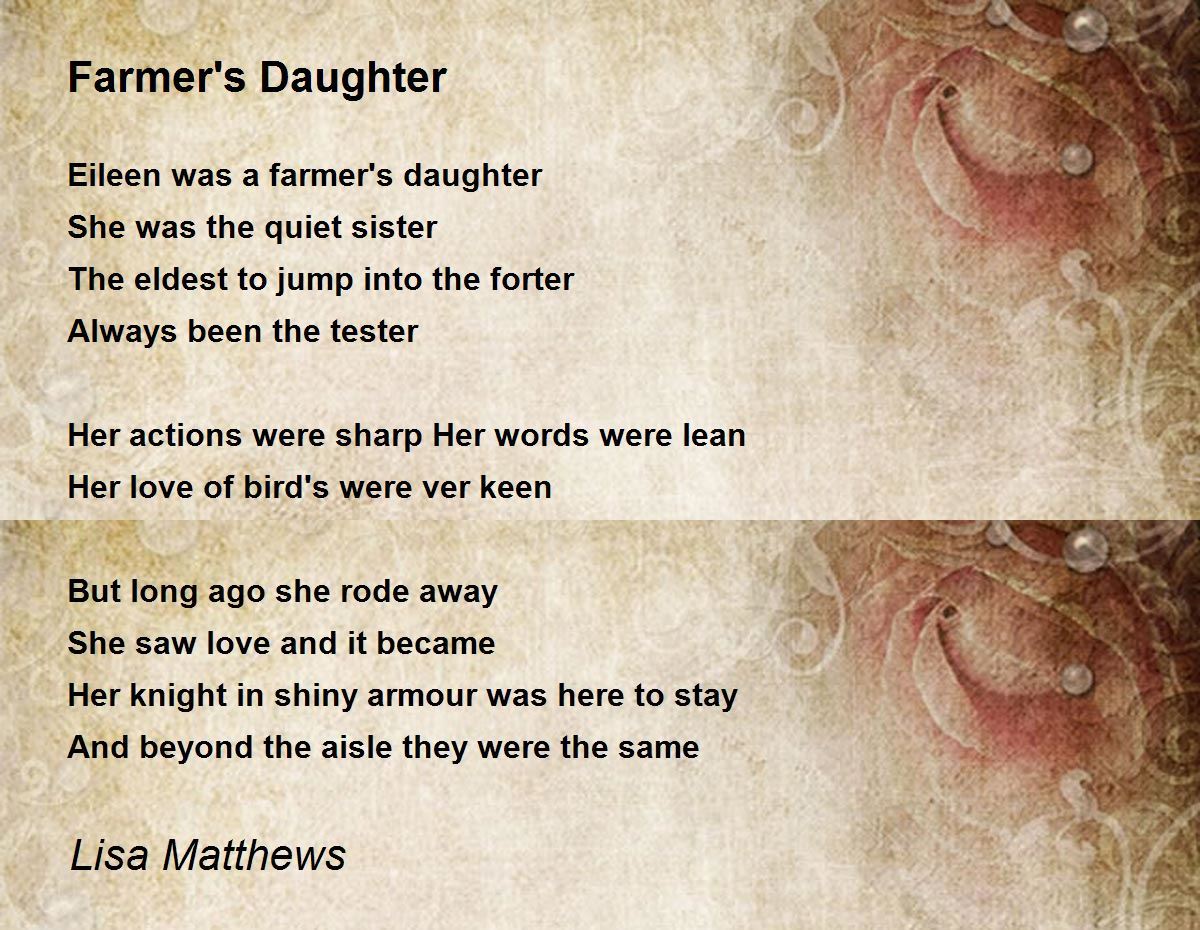 Farmer's Daughter by Lisa Matthews Farmer's Daughter Poem
