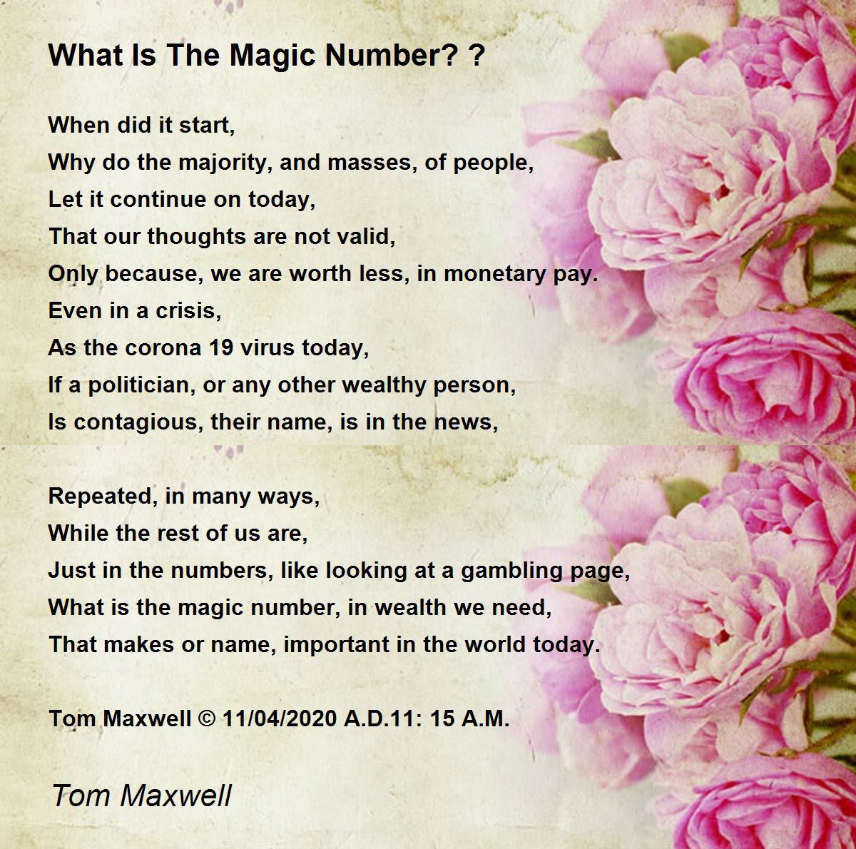 What Is The Magic Number? ? What Is The Magic Number? ? Poem by The