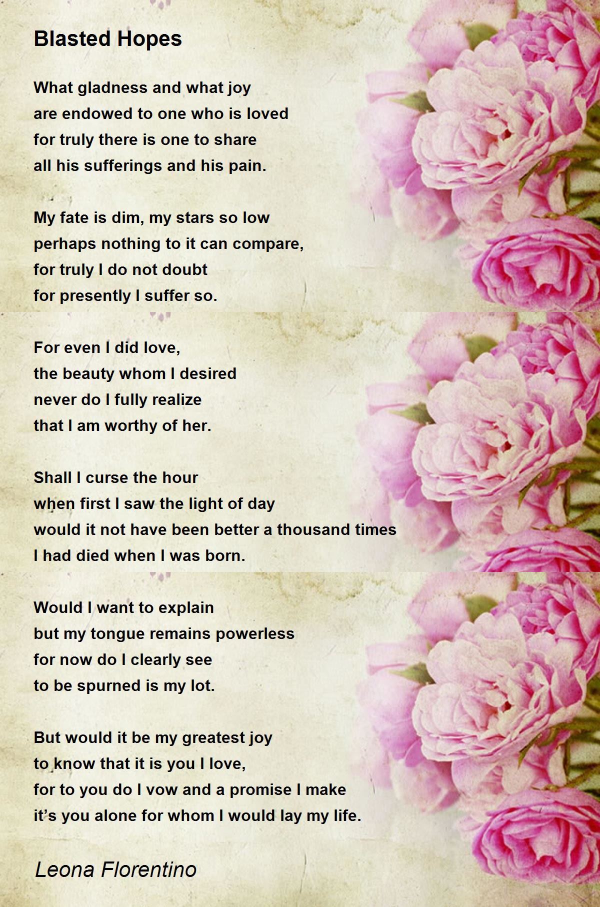Blasted Hopes - Blasted Hopes Poem by Leona Florentino