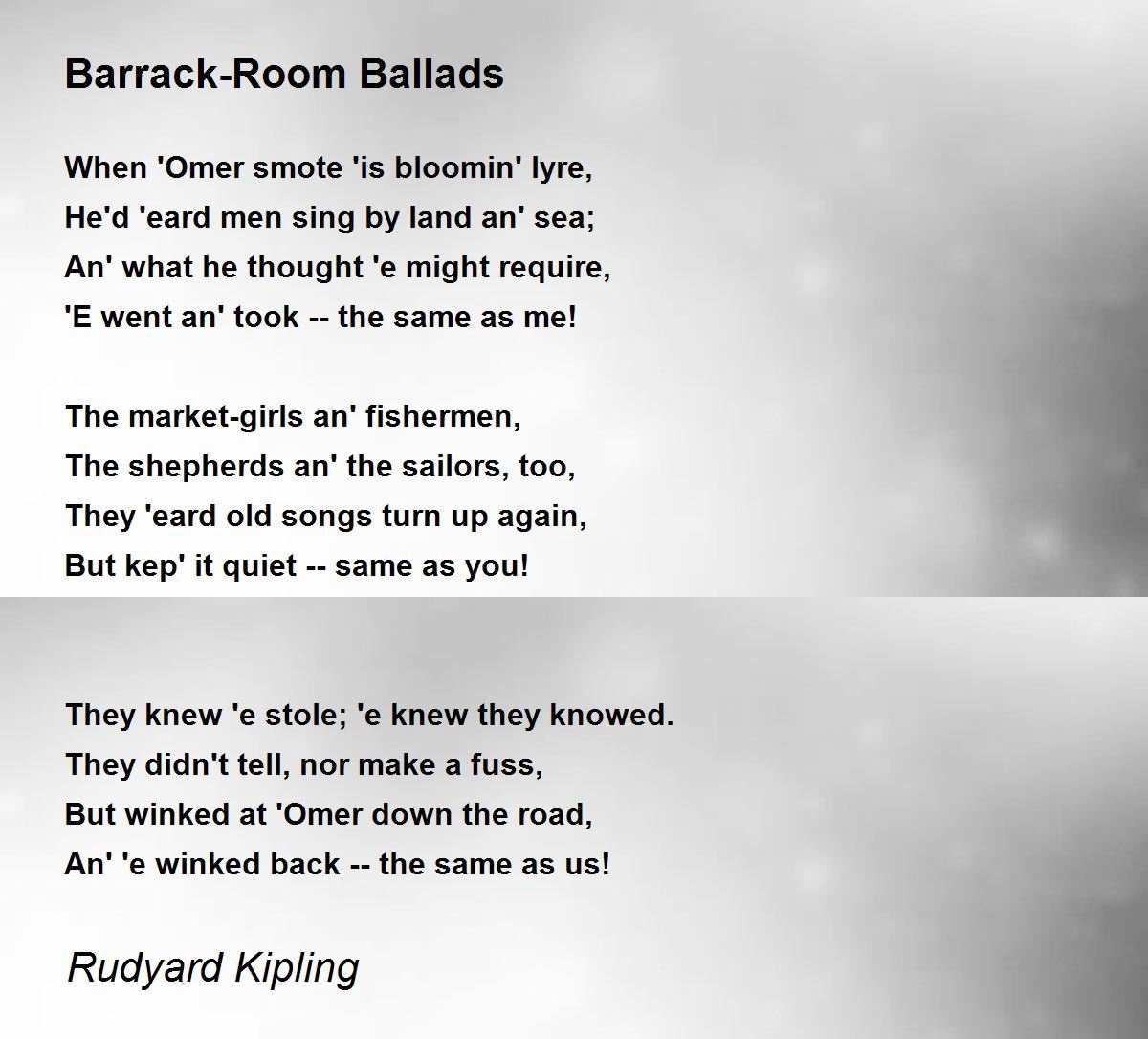 Barrack-Room Ballads Poem by Rudyard Kipling - Poem Hunter