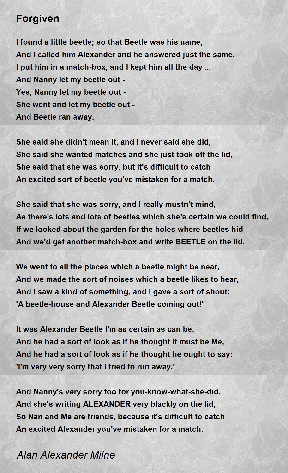 Poem by Alan Alexander Milne