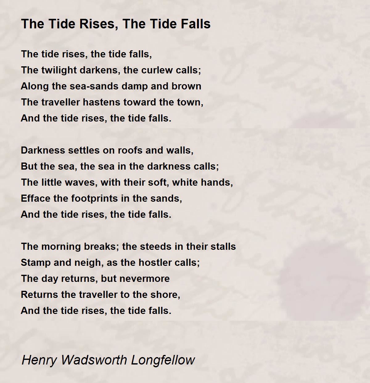 The Tide Rises The Tide Falls Poem By Henry Wadsworth Longfellow Poem Hunter