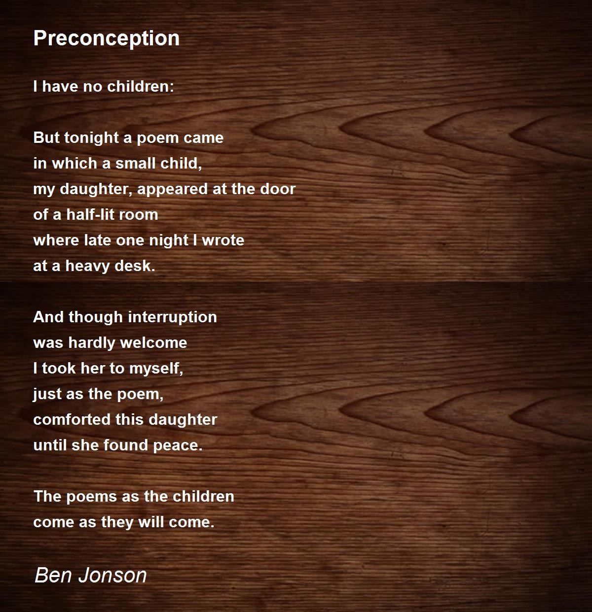 Preconception Poem By Ben Jonson Poem Hunter - 