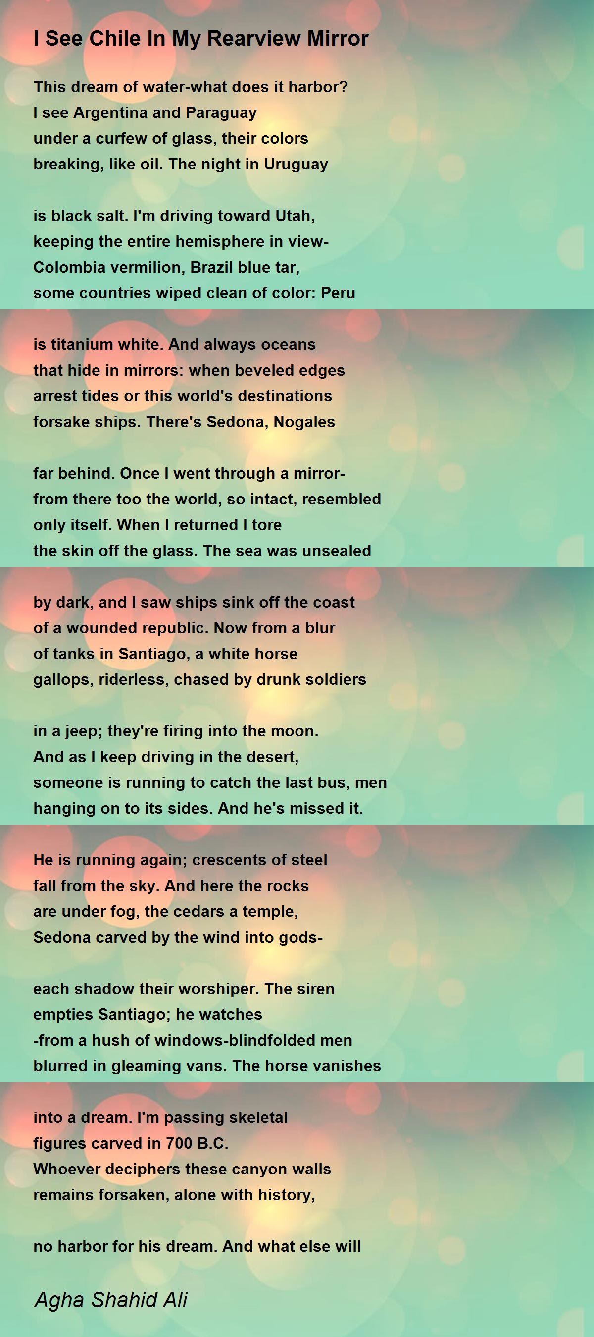 I See Chile In My Rearview Mirror I See Chile In My Rearview Mirror