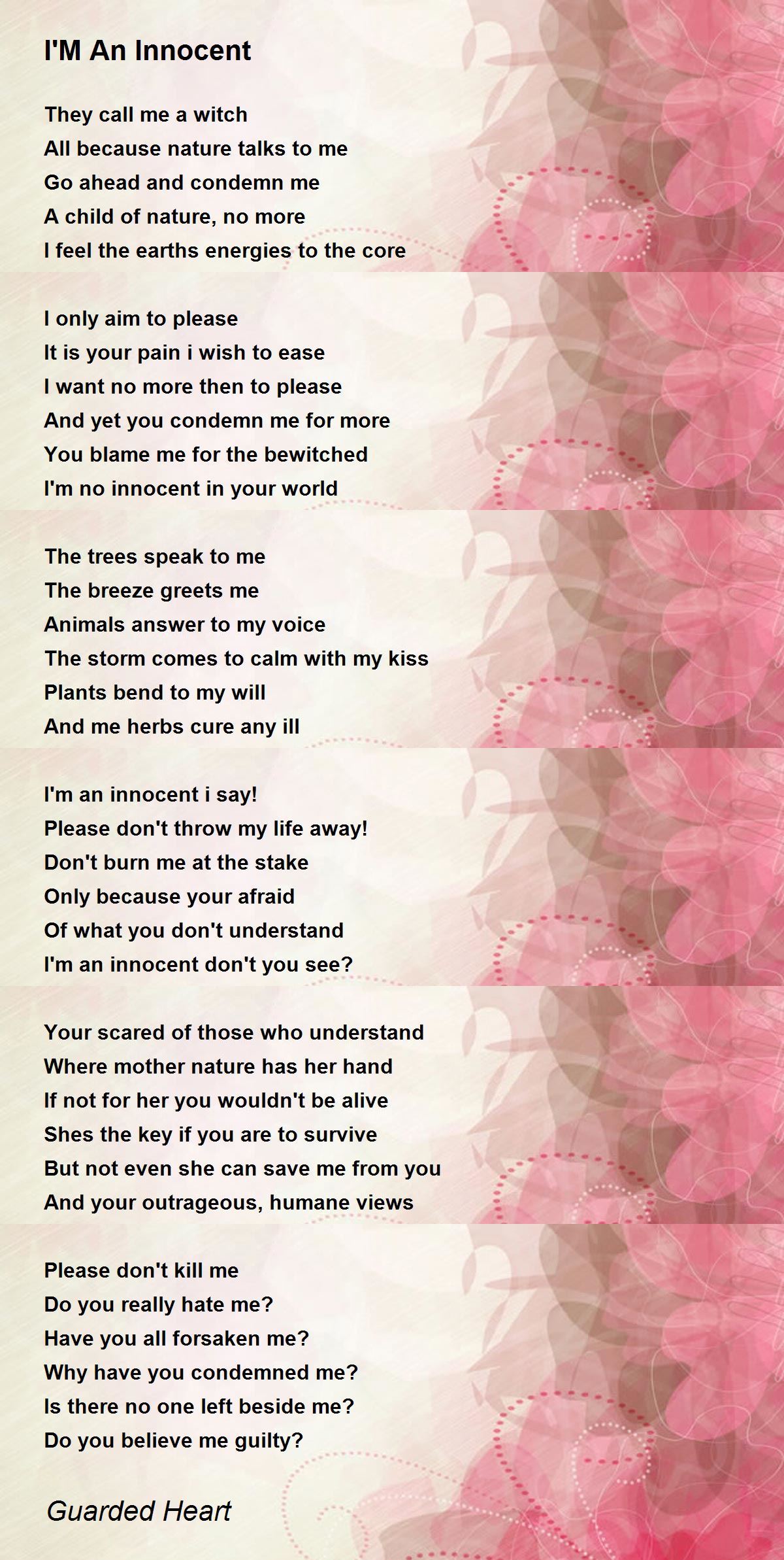 I'M An Innocent Poem by Guarded Heart - Poem Hunter