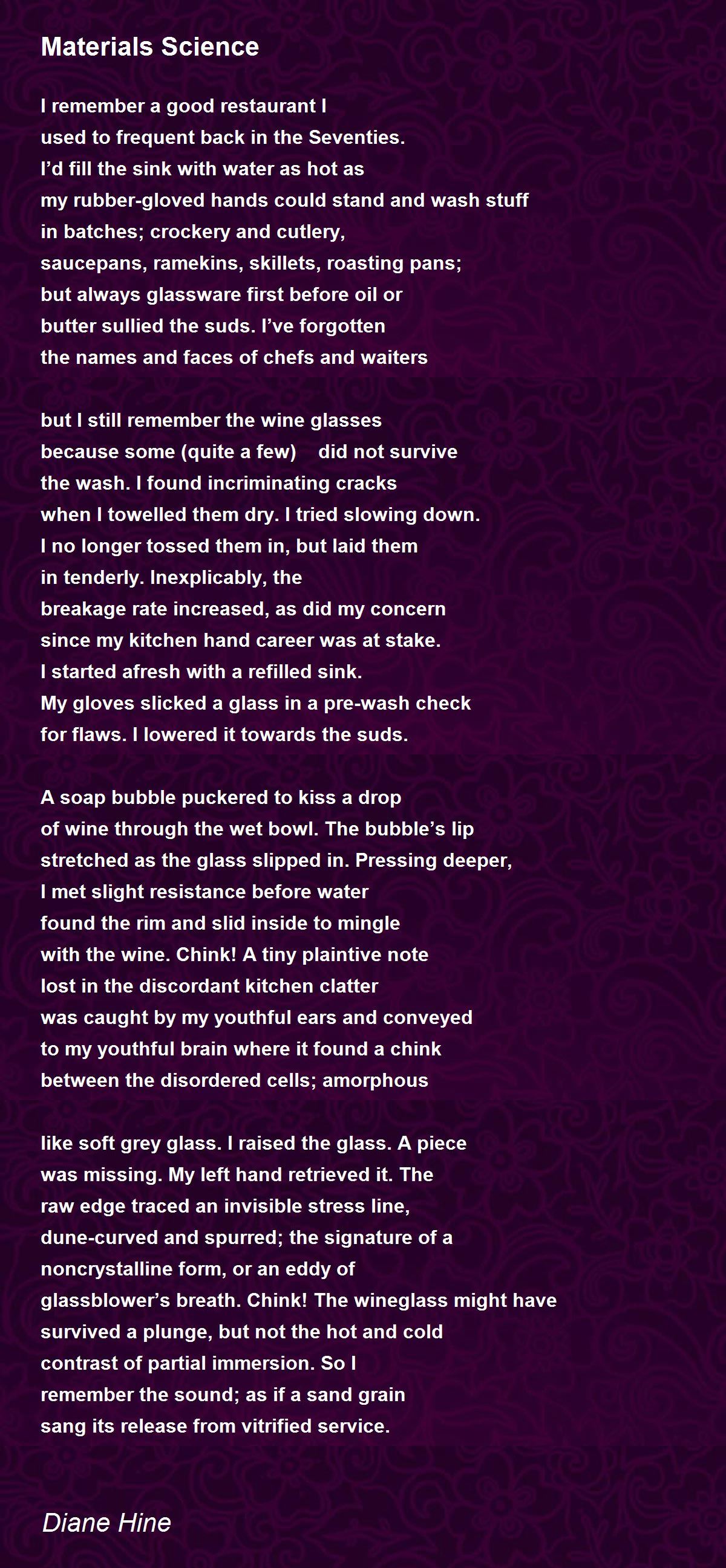 Materials Science Poem by Diane Hine Poem Hunter