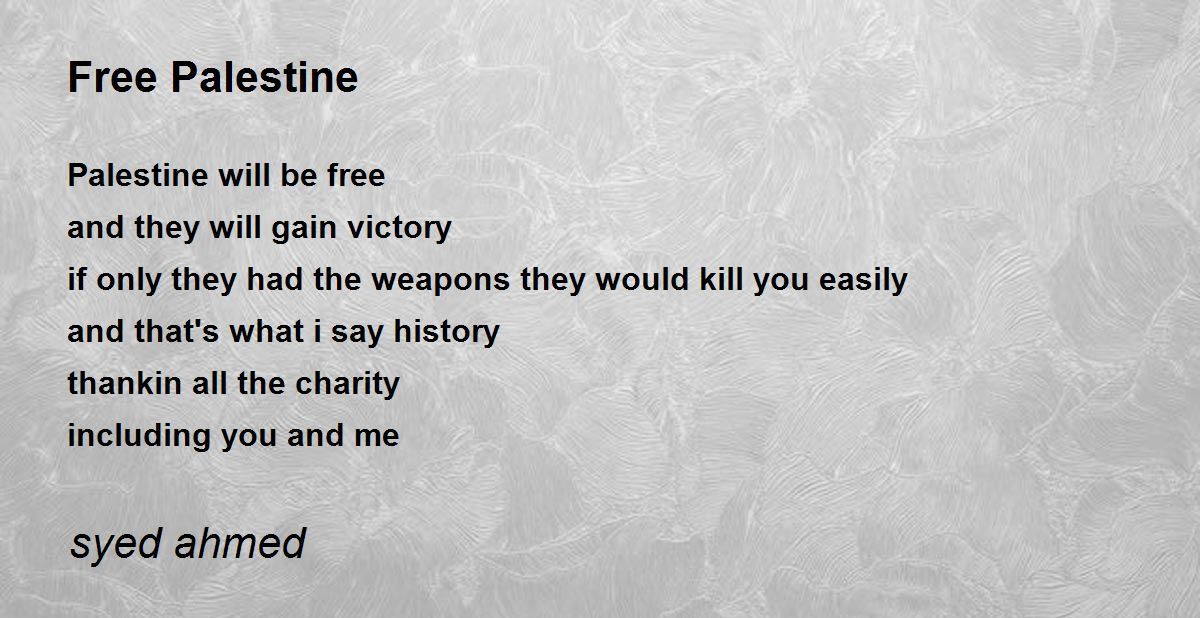 Free Palestine Free Palestine Poem by syed ahmed