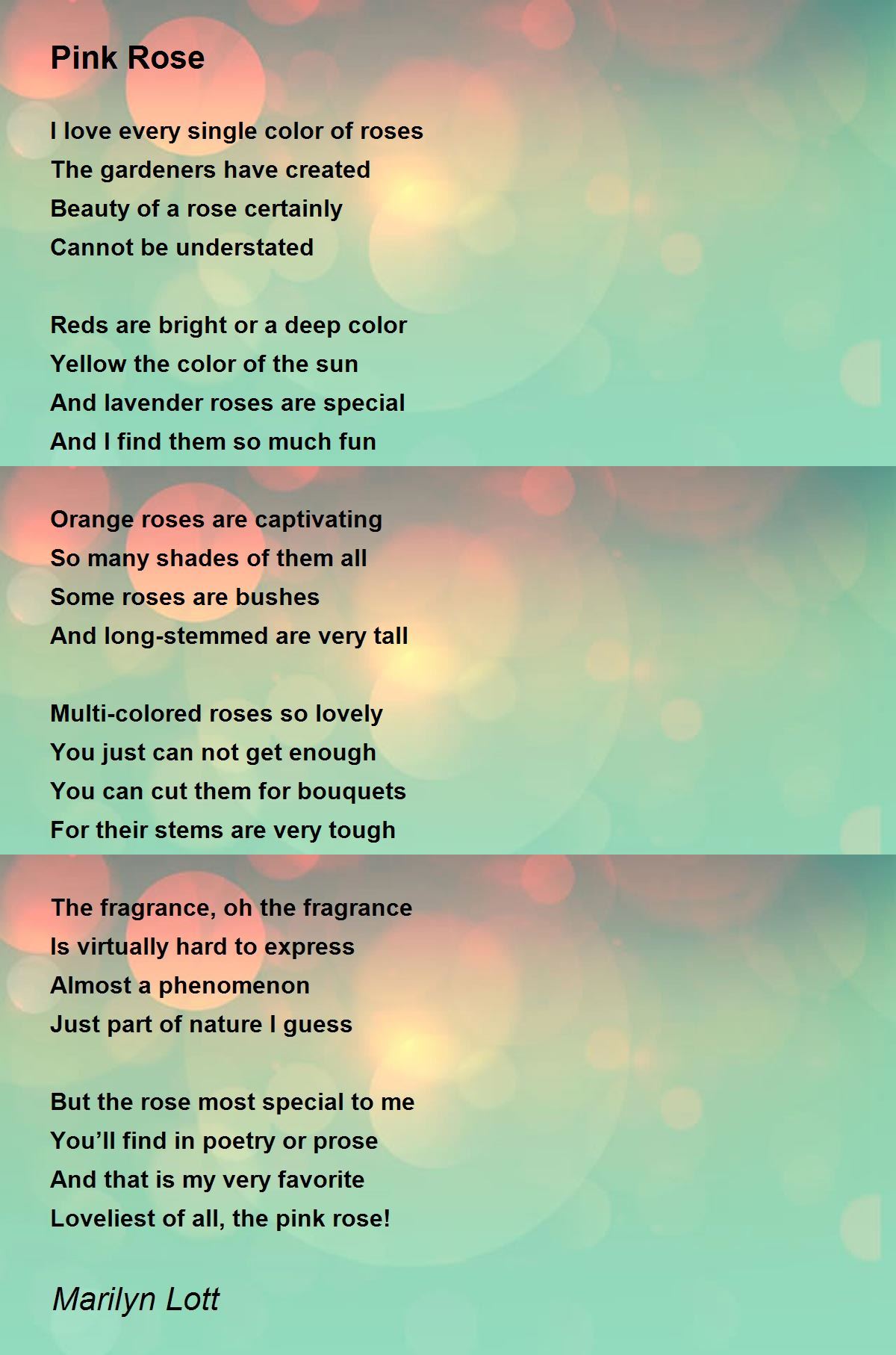 Pink Rose Pink Rose Poem by Marilyn Lott