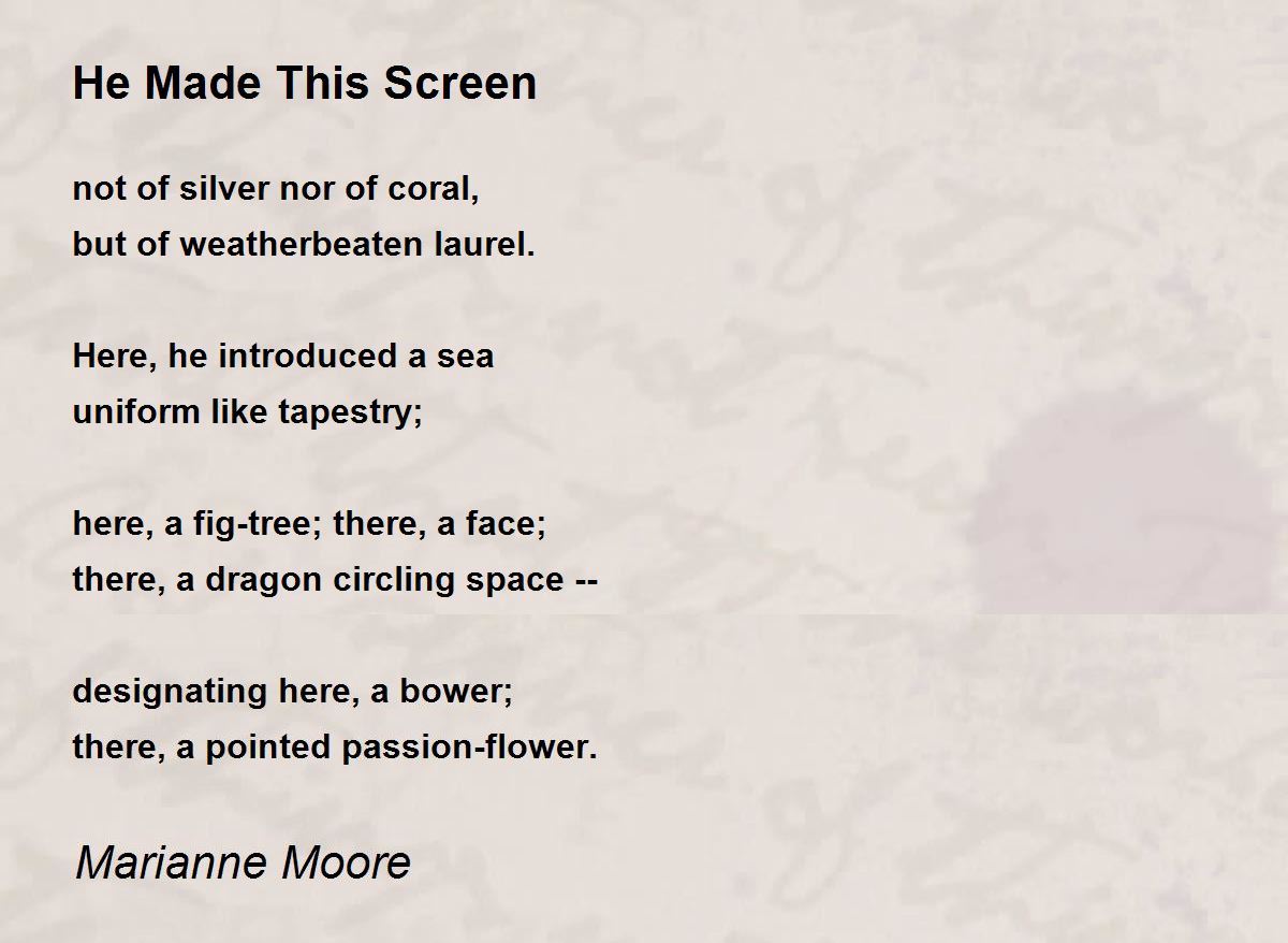 marianne moore poetry analysis